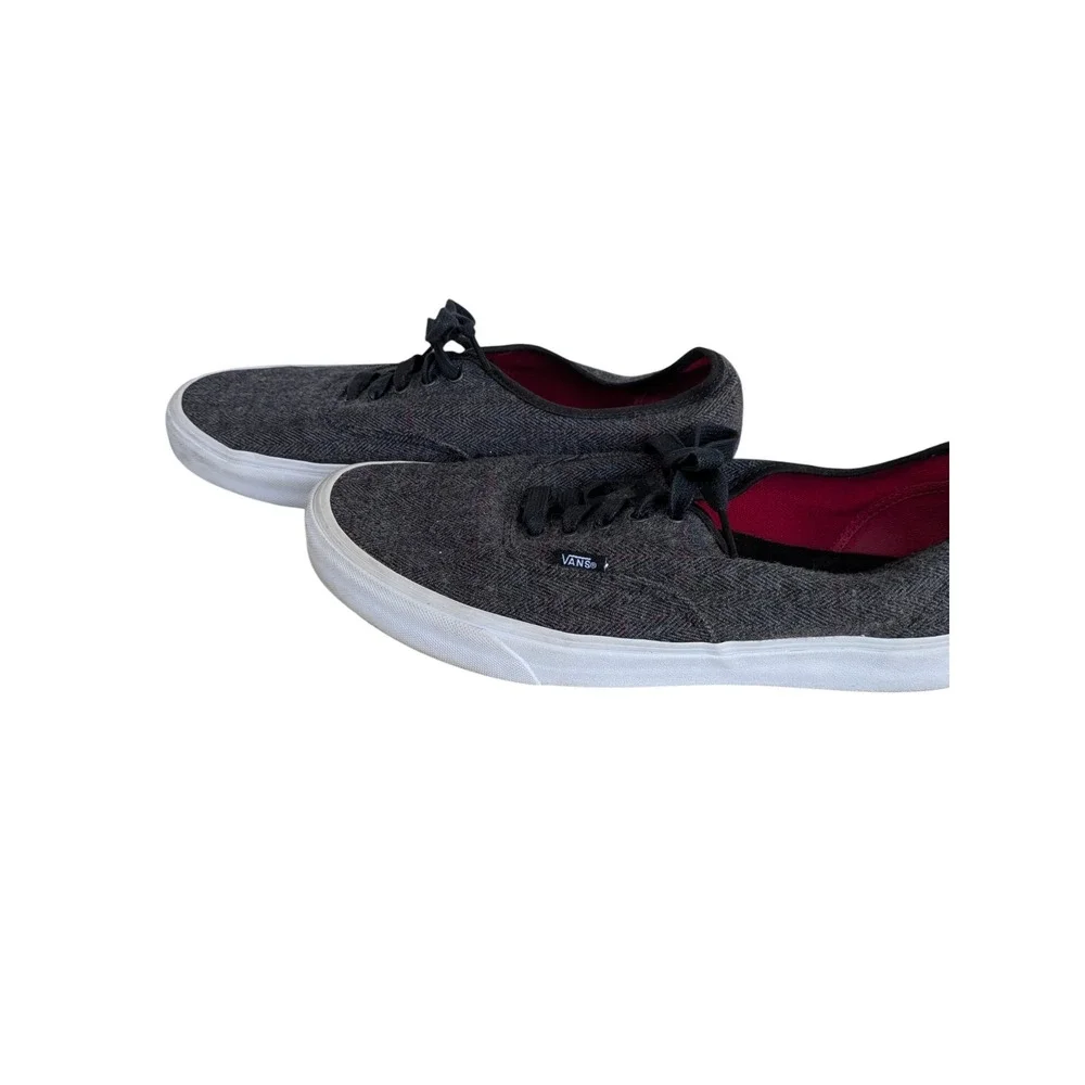 Vans Authentic Herringbone Sneakers Grey Pink Mens 12 Low Top Shoes